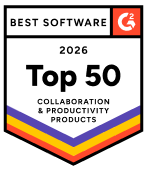 G2 Produits de collaboration et de productivité 2026 - Top 50 - Récompense